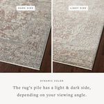 Close-up showing the rug’s pile with distinct light and dark color sides visible from different viewing angles