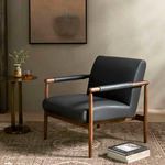 Product Image 2 for Markia Leather Accent Chair - Brickhouse Black from Four Hands