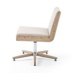 Profile side view of Carla Desk Chair highlighting wood grain frame silhouette