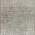 Darling Olive machine woven area rug with irregular vintage-inspired geometric and floral pattern in muted olive and beige...