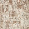 Top-down view of the Theory beige taupe rug highlighting its full abstract design and color variation