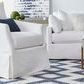 Product Image 1 for Faye Slipcover Round Swivel Accent Chair - Cream from Essentials for Living