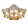 Grand Lotus Chandelier shown from straight bottom-up view displaying internal light bulbs