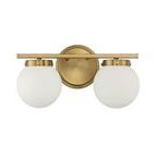 Jenni bath bar with a softer opal glass globe texture against white background