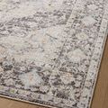 Detailed corner close-up showing fine detailing in rug border with faint orange accents