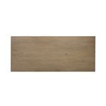 Top-down view of Matthes Dining Table showing full rectangular oak veneered surface and grain pattern