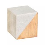Product Image 1 for Small Marble And Wood Split Cube from Elk Home