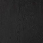 Close texture detail of black wire-brushed oak wood grain on the Lewis Swivel Stool