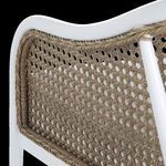 Close-up of detailed braiding and woven pattern on natural cane side panel