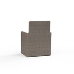 Back view of Coronado Dining Chair showing woven resin wicker in driftwood color