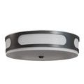 Opaque glass diffuser on Swale Outdoor Flush Mount rendered in soft gray finish