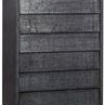 Tall 7-drawer dresser in dark gray Old Wood with a smooth galvanized steel frame and a solid rectangular base