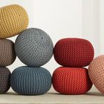 Product Image 1 for Asilah Indoor/ Outdoor Solid Slate Round Pouf from Jaipur 