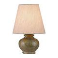 Piccolo Mini Table Lamp in pistachio green marble with rust tones, front view.