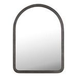Minimalist arched Granger mirror with channeled black finish frame featuring subtle texture and color variations