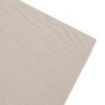 Close-up of corner angle emphasizing sharp edges and smooth finish on white-washed oak