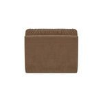 Straight back view showing smooth fabric surface and gathered top of cushioned backrest