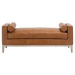 Product Image 1 for Keaton Whiskey Brown Oak & Leather Bench from Essentials for Living