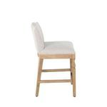 Side profile of Gaston stool highlighting seat depth and backrest curve