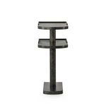 Casey Side Table front view showing symmetrical tiered shelf design and slender supporting leg