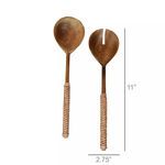 Product Image 1 for Burke Salad Servers, Wood & Natural Leather  from Homart