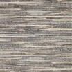 Close-up top-down view highlighting the varied horizontal stripes and color blending on Theory Mist rug