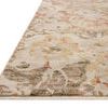 Close-up angled view highlighting low pile texture and edge binding of botanical rug