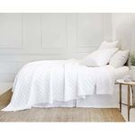 Product Image 3 for Brussels Quilted Cotton Queen Coverlet - White from Pom Pom at Home