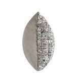 Side profile of Porter Throw Pillow displaying thickness and woven texture on front with plain back