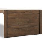 Close-up of plank wood grain and texture on Henry Coffee Table's top surface
