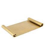 Aluminium vintage tray shown from angled perspective highlighting curled scroll on edges and flat surface