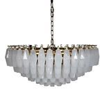 Ludmilla Chandelier against white background showing clean outlines and cool toned glass prisms