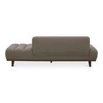 Rear view of Bennett Daybed displaying solid fabric back and wood base