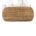 Boucle Chandelier front view floating on white background with visible hanging cables