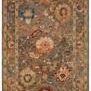 Padma Charcoal Multi Rug with thick wool pile, asymmetrical floral and vine pattern in charcoal base with multi colored ac...