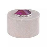 Product Image 1 for Antilles Round Box In White Marble And Pink Agate from Elk Home