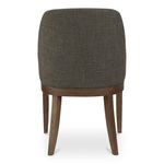 Rear view of Edward dining chair showing curved backrest and continuous fabric upholstery