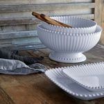 Product Image 3 for Pearl 11'' Scalloped Ceramic Stoneware Serving Bowl - White from Costa Nova