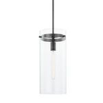 Product Image 1 for Haisley Large Bronze Clear Glass Cylinder Pendant Light from Mitzi
