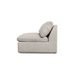 Side profile of Miles outdoor sofa focusing on seat thickness and cushion height.