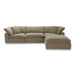 Moisture-repellent earthy brown Terra modular sectional sofa with thick cushions and right-side chaise