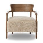 Bennett Chair with solid oak U-shaped frame and natural beige shearling cushion seating