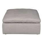 Terra Condo Ottoman in light gray stain-resistant fabric with cushioned top and low square base