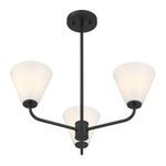 Back view of Blair chandelier showing the connection of arms to central hub and upward facing shades
