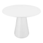 Top-down perspective highlighting smooth, high-gloss oval surface of the Otago dining table