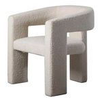 Elo Chair in off-white textured fabric shown from angled front view