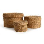 Product Image 5 for Seagrass Round Lidded Baskets, Set Of 3 from Napa Home And Garden