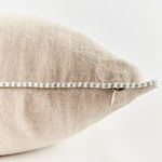 Close-up of Matteo Pillow hidden zipper concealed within the striped piping