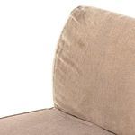 Side view of bench slipcover wrapping fully around frame