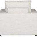 Back view of Lucca Accent Chair displaying rectangular shape and bolster cushion detail